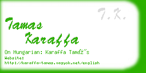 tamas karaffa business card